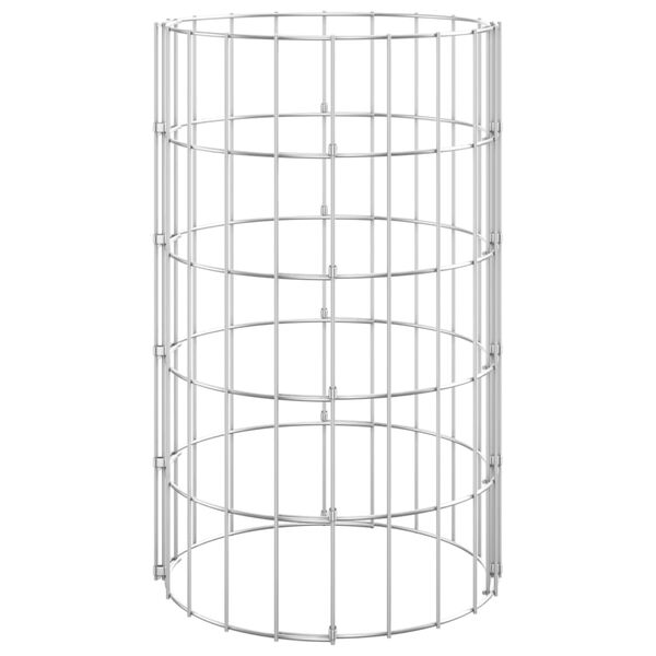 vidaXL Okrogle visoke grede gabion 3 kosi pocinkano jeklo Ø30x50 cm