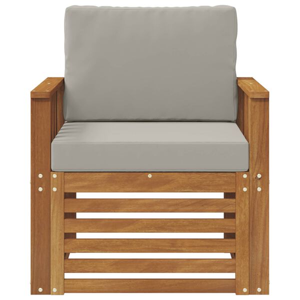 vidaXL Zunanja garnitura za sedenje z blazino Naravna 71 x 63 x 73 cm