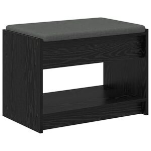 vidaXL Haldna klop Črni Hrast 63 x 38 x 45 cm Oblikovan Les in Tkanina