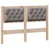 vidaXL Vzglavje Drugo Rjava in taupe 135 cm Trdna borovina