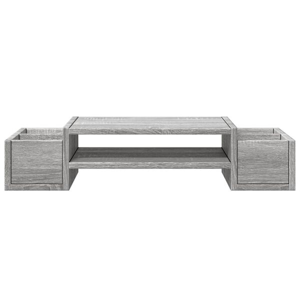 vidaXL Stojalo za zaslon s predelki siva sonoma 70x27x15 cm inž. les