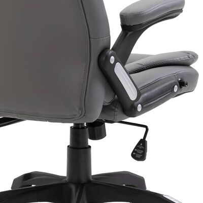 vidaXL Masažni pisarniški stol antracitno umetno usnje