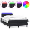 vidaXL Box spring postelja z vzmetnico LED črna 120x210 cm žamet