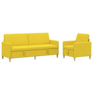 vidaXL Sofa set z shrambo 2 kos Svetlo rumena Poliester