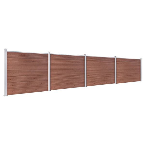 vidaXL Komplet ograjnih panelov WPC 699x146 cm rjav