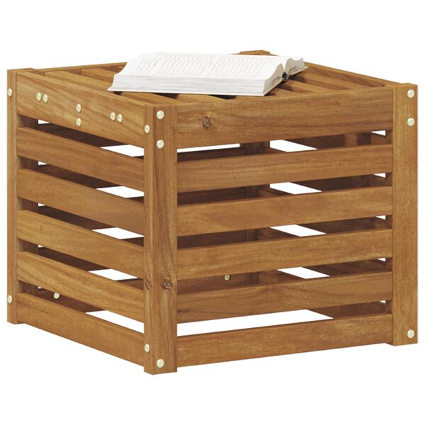 vidaXL Zunanji stolček klop Naravna 43 x 43 x 37 cm