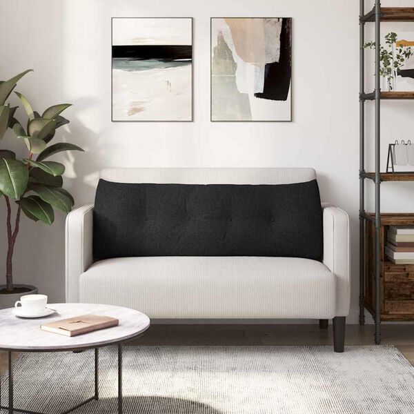 vidaXL Poglavni vzglavnik Črna 140 x 24 x 50 cm blago