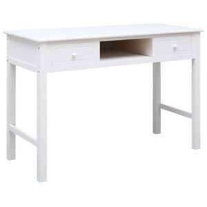 vidaXL Pisalna miza bela 110x45x76 cm les