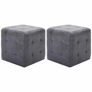 vidaXL Nočne omarice 2 kosa sive 30x30x30 cm umetno semi&scaron; usnje