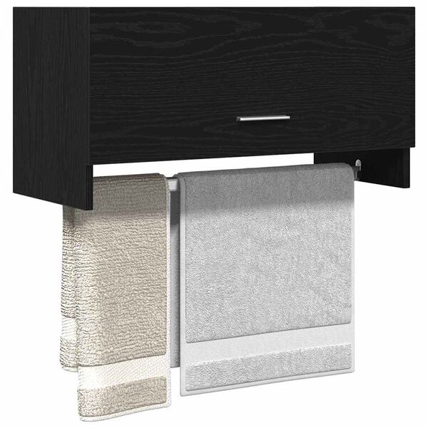 vidaXL Garderobna omara s predalom Črna Orehovina 70 x 32,5 x 35 cm