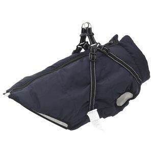 vidaXL Pasja jakna Temno modra L44 Flis in poliester