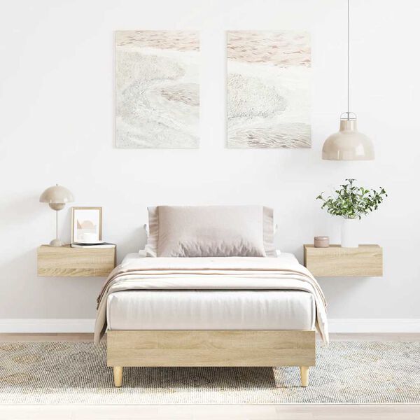 vidaXL posteljni okvir brez ležišča Sonoma hrast 100x200 cm