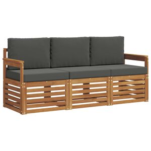 vidaXL Sedežne garniture z blazino 3 pcs Naravna in antracitna