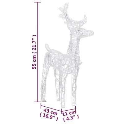 vidaXL Božični jeleni s sanmi 240 LED lučk iz akrila