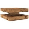 vidaXL Klubska mizica, vrtljiva za 360 stopinj, star les, 70x70x34,5 cm