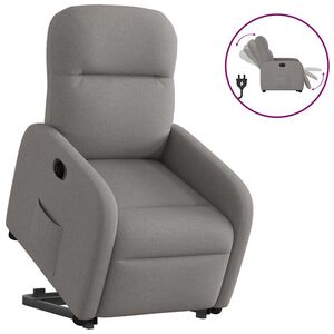 vidaXL Električni naslanjač s funkcijo vstajanja taupe blago