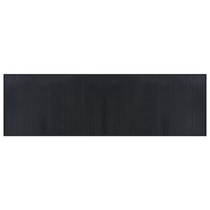 vidaXL Pravokotna preproga črna 60x200 cm bambus