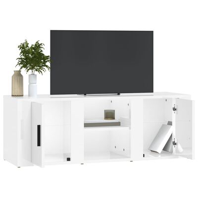 vidaXL TV omarica visok sijaj bela 100x31,5x35 cm inženirski les