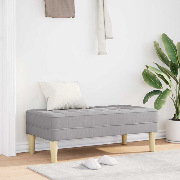 vidaXL klop z blazino Oblačno siva 113 x 57 x 39 cm blago