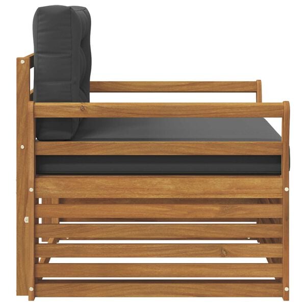 vidaXL Zunanja garnitura za sedenje Masivno akacijevo les in poliester