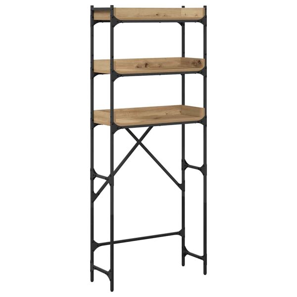 vidaXL Polica za pralni stroj s polico Umetni hrast 67 x 25 x 163 cm