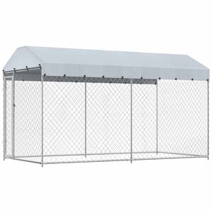 vidaXL Zunanji pasji boks s platneno streho 382x192x225 cm