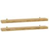 vidaXL Stenske police 2 kosa 90x15x4 cm trdna tikovina