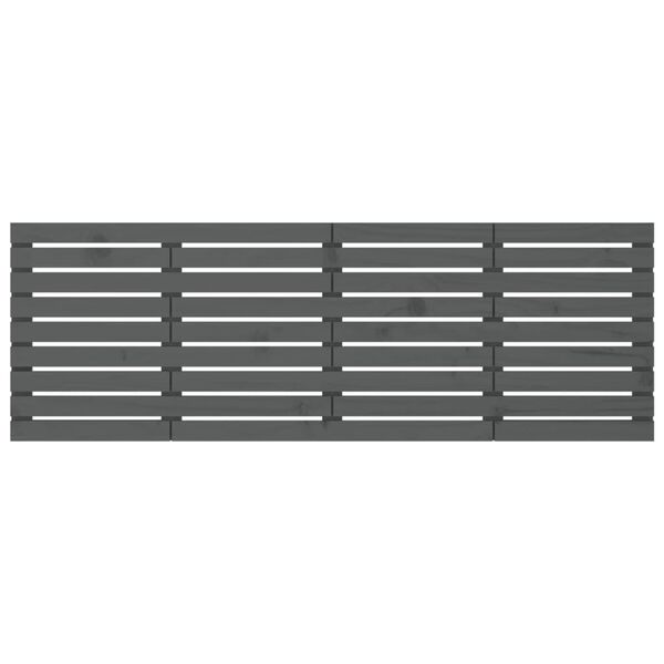 vidaXL Stensko posteljno vzglavje sivo 206x3x63 cm trdna borovina