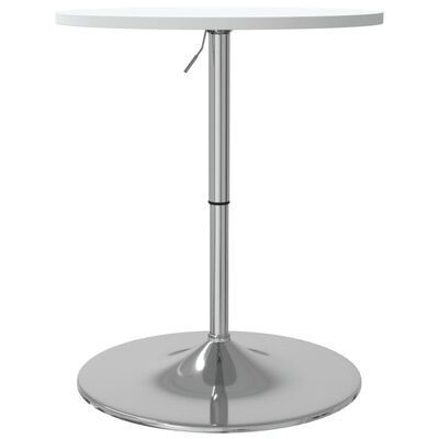 vidaXL Barska miza bela 60x60x90 cm inženirski les in kromirano jeklo