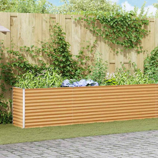 vidaXL Vrtna visoka greda 582 x 50 x 68 cm Cinkana jeklena