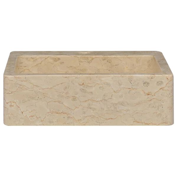 vidaXL Umivalnik krem 40x40x12 cm marmor