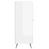 vidaXL Komoda visok sijaj bela 34,5x34x90 cm inženirski les