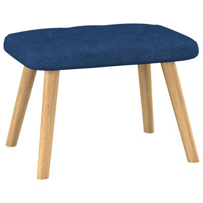 vidaXL Gugalni stol s stolčkom modro blago