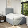 vidaXL Boxspring postelja z vzmetnico svetlo siva 120x190 cm blago