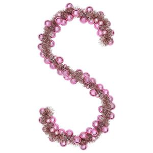 vidaXL Božična kroglica in girlanda Roza 186 cm Polistiren