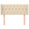 vidaXL Vzglavje z u&scaron;esi krem 93x16x78/88 cm blago