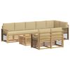 vidaXL Zunanja garnitura za sedenje 9 pcs Bela in bež 59 x 59 x 37 cm