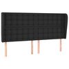 vidaXL Vzglavje z u&scaron;esi črno 183x23x118/128 cm umetno usnje