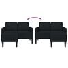 vidaXL 2-sedežna zofa z ležiščem v obliki črne črne 125 cm tkanina