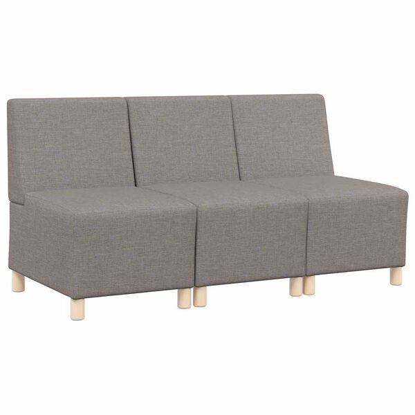 vidaXL Modularna sofa enota brez naslonov 3 pcs Taupe 55 x 74 x 82 cm