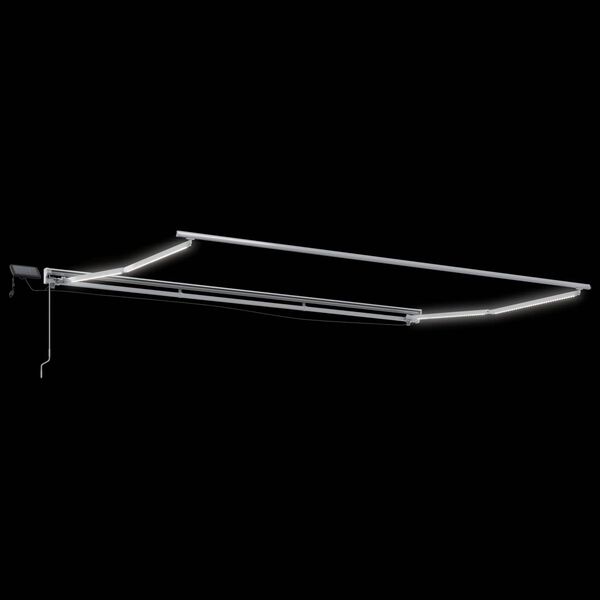 vidaXL Ročno senčilo s LED-ji Bela 5 x 3 m Aluminij