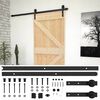 vidaXL Drsna vrata 80 x 210 cm Trdna borovina Naravna in črna
