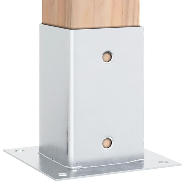 vidaXL Post Bases Square 12 kosov Silver 91x91 mm Pocinkano jeklo