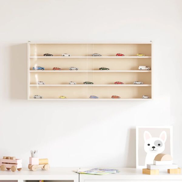 vidaXL Lesena zbirateljska vitrina z vrati 80 x 8,5 x 37 cm