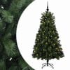 vidaXL Umetno božično drevo s kroglicami in zložljivimi vejami 150 cm