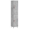 vidaXL Visoka omara betonsko siva 34,5x34x180 cm inženirski les