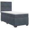 vidaXL Postelja boxspring z vzmetnico Temno siva 90 x 190 cm Žamet