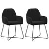 vidaXL Jedilni stoli 2 pcs Žamet Črna 55 x 50 x 84 cm