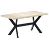 vidaXL Jedilna miza bela 160x80x75 cm trden mangov les