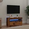 vidaXL TV omarica z LED starinski les 75x35x40 cm inženirski les